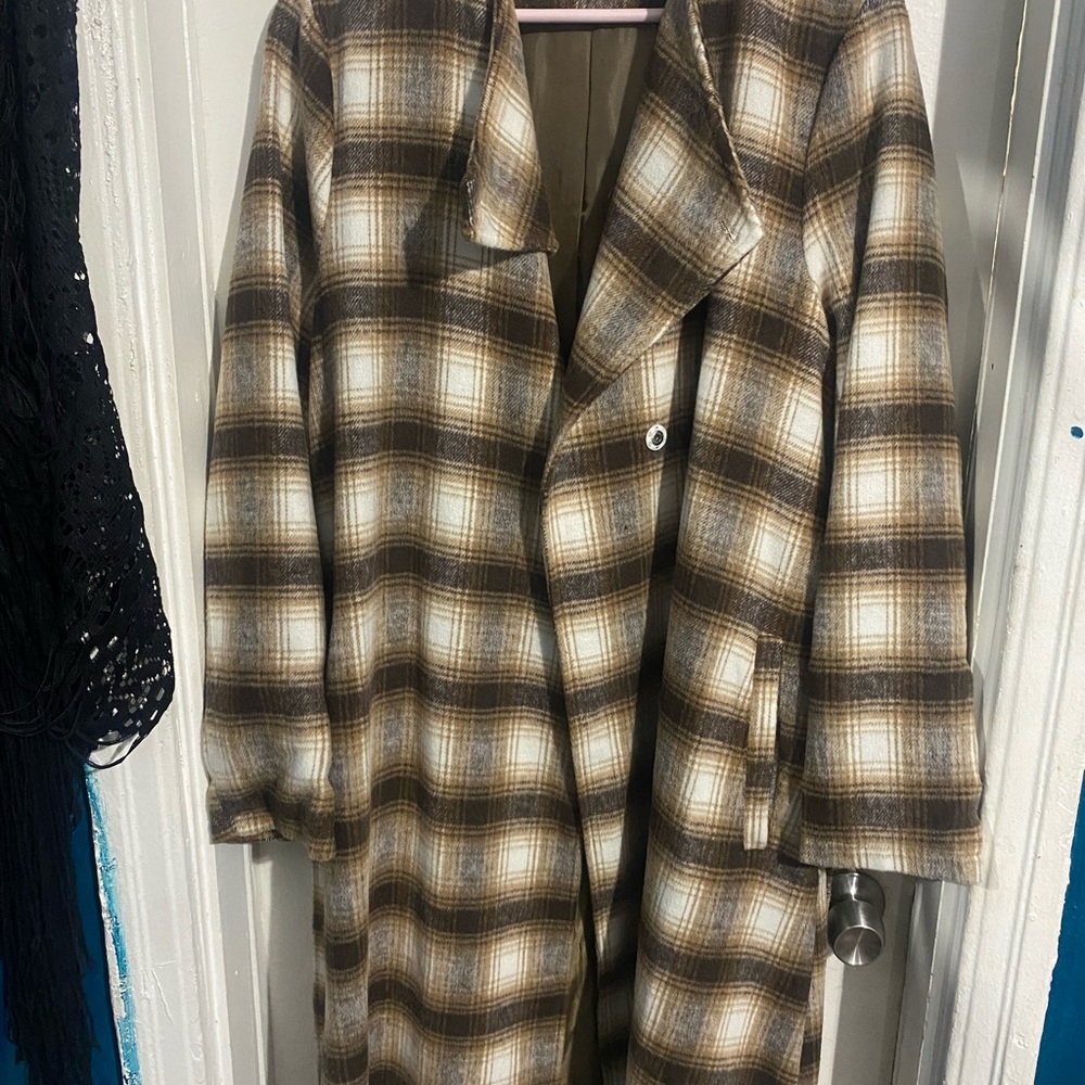 Plaid Brown Women's Coat